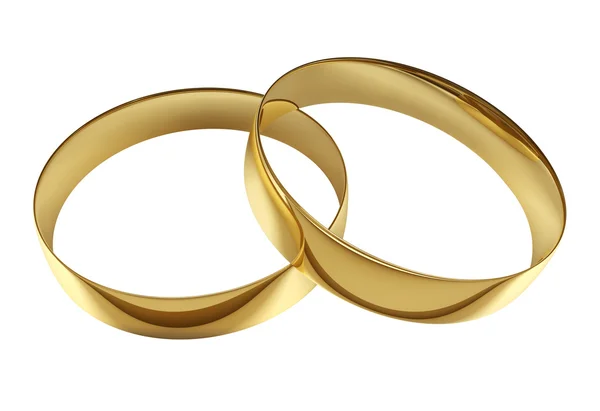Zwei goldene Eheringe — Stockfoto