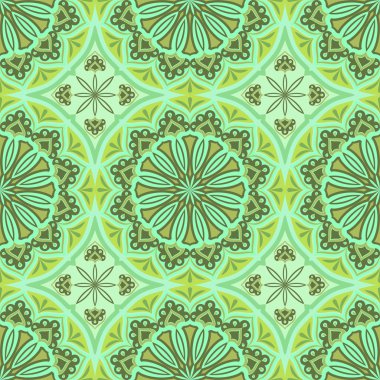 Sorunsuz yeşil soyut geometrik vektör duvar kağıdı.