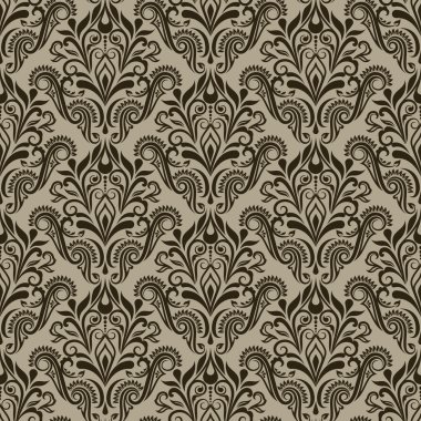 Sorunsuz bej ve kahverengi duvar kağıdı deseni.