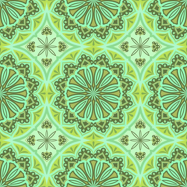 Seamless green abstract geometric vector wallpaper. — Stock Vector