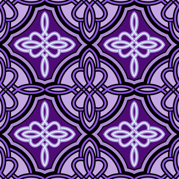 Seamless abstract purple Celtic vector pattern. — Stock Vector