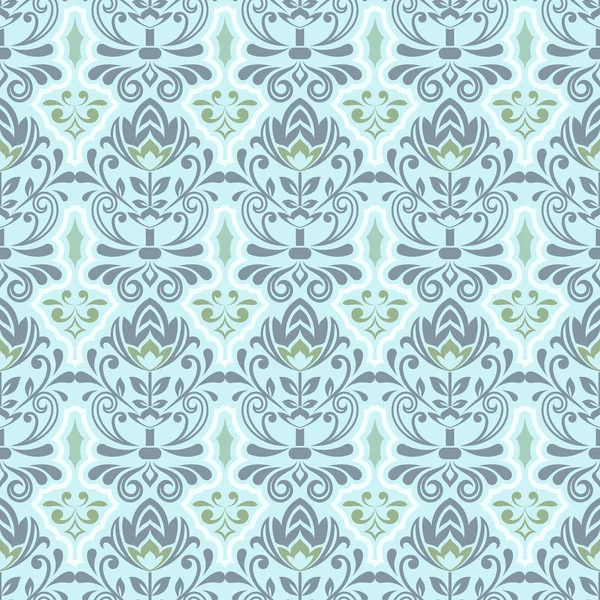 Seamless abstract blue grey flower vector wallpaper. — Stock Vector