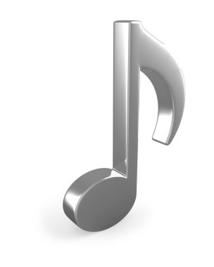 Metal3d müzik notu üye izole üzerinde beyaz arka plan.