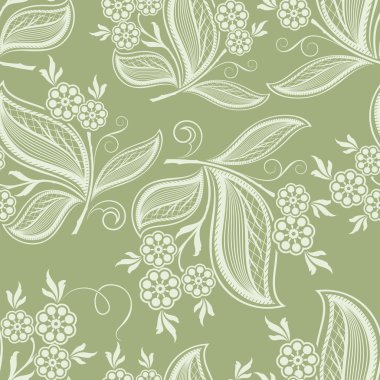 Sorunsuz yeşil çiçek bahar vektör arka plan.