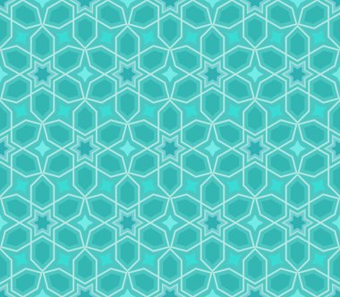 Soyut kesintisiz mavi vektör yıldız desen.