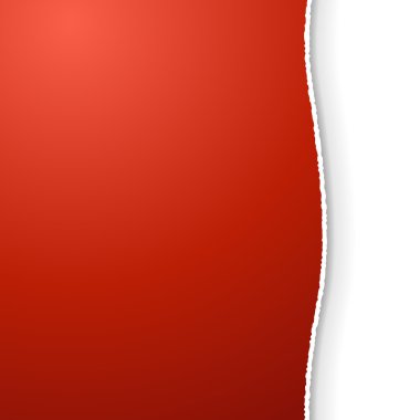 Yırtık kenar vektör şablonu ile kırmızı başlık sayfası.