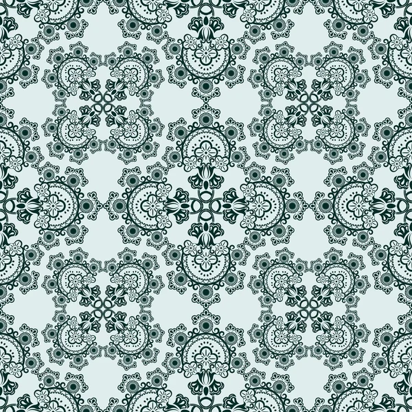 Patrón de vector ornamentado floral verde sin costuras . — Vector de stock