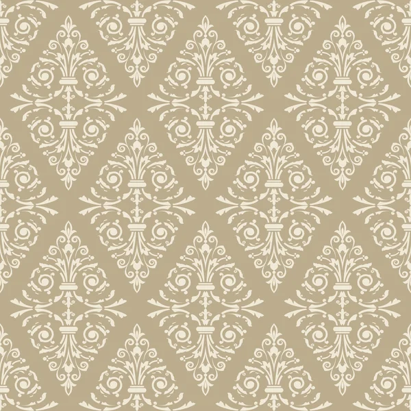 Fond vectoriel vintage floral beige clair sans couture . — Image vectorielle