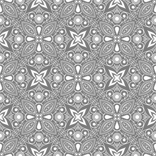 Fond vectoriel floral gris et blanc sans couture . — Image vectorielle