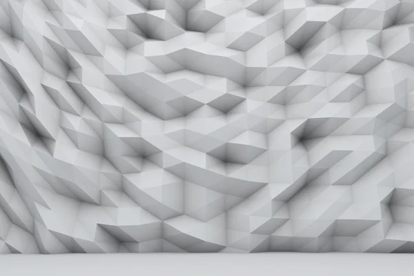 Streszczenie białe ściany wielokątne 3d render. — Zdjęcie stockowe