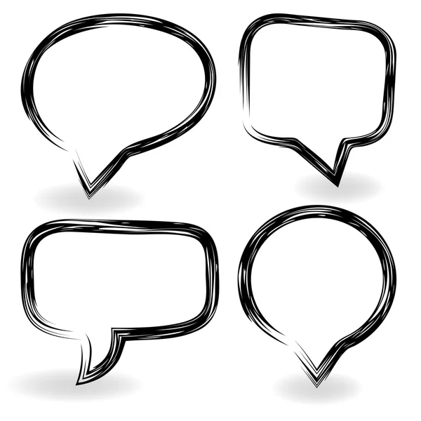 Simple black and white speech bubble frames with copy space. — Stock Vector