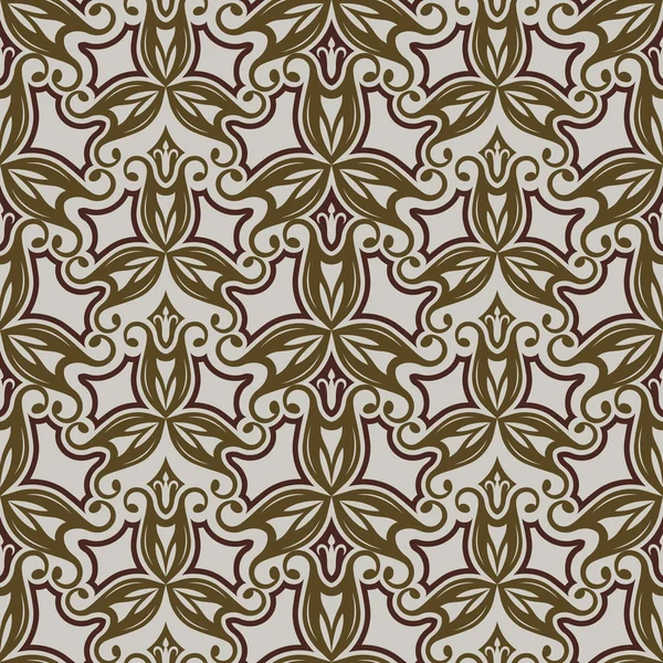 Patrón de vector floral vintage beige y marrón sin costuras . — Vector de stock