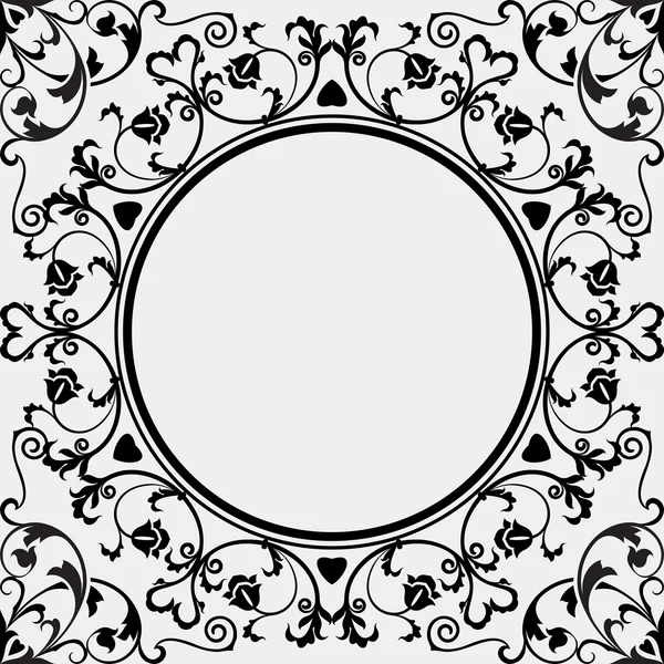 Plantilla de vector de marco blanco y negro vintage simple . — Vector de stock