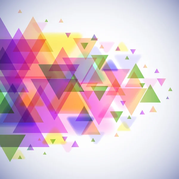 Triângulos coloridos fundo vetorial com espaço de cópia . — Vetor de Stock
