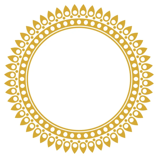 Простой круглый украшенный векторный кадр на белом фоне . — стоковый вектор