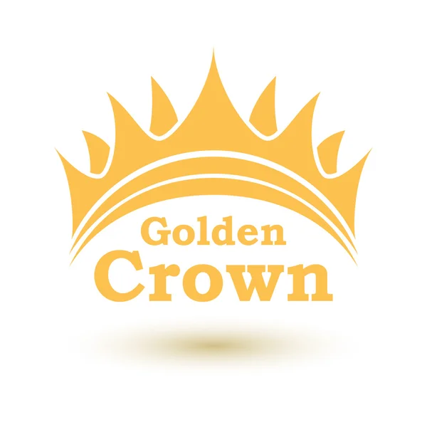 Enkel golden crown emblem vector mall med kopia utrymme. — Stock vektor