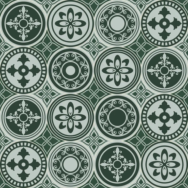 Patrón de vector de círculos ornamentados vintage sin costuras . — Vector de stock