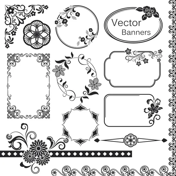 Abstract vintage frame vector templates with copy space. — Stock Vector