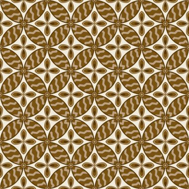 Kesintisiz Daire kahverengi geometrik vektör duvar kağıdı desenli.
