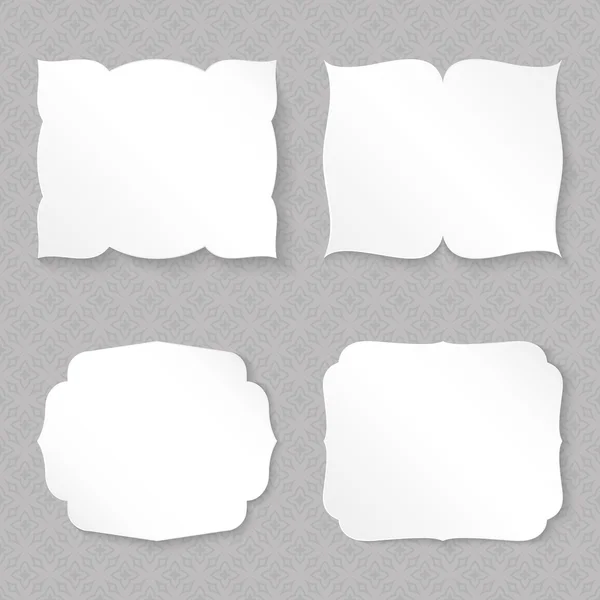 Plantilla de vector de conjunto de tarjetas de papel en blanco . — Vector de stock