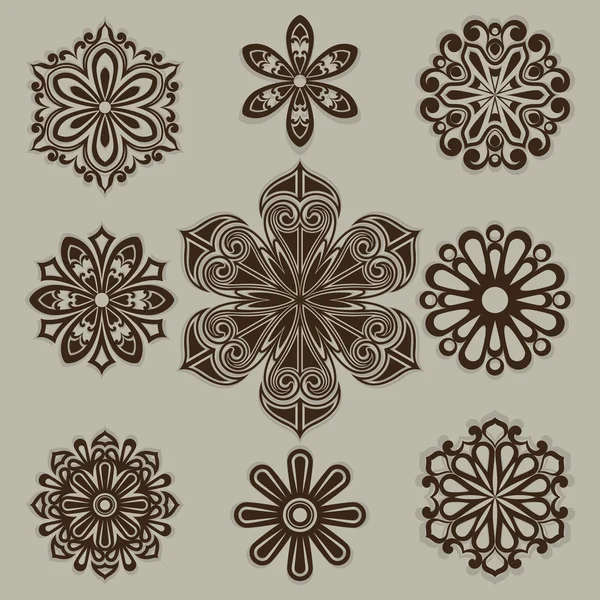 Vintage flower buds vector design elements — Stock Vector