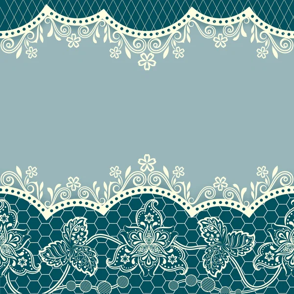 Diseño de tarjeta vintage floral azul abstracto con espacio para copiar . — Vector de stock