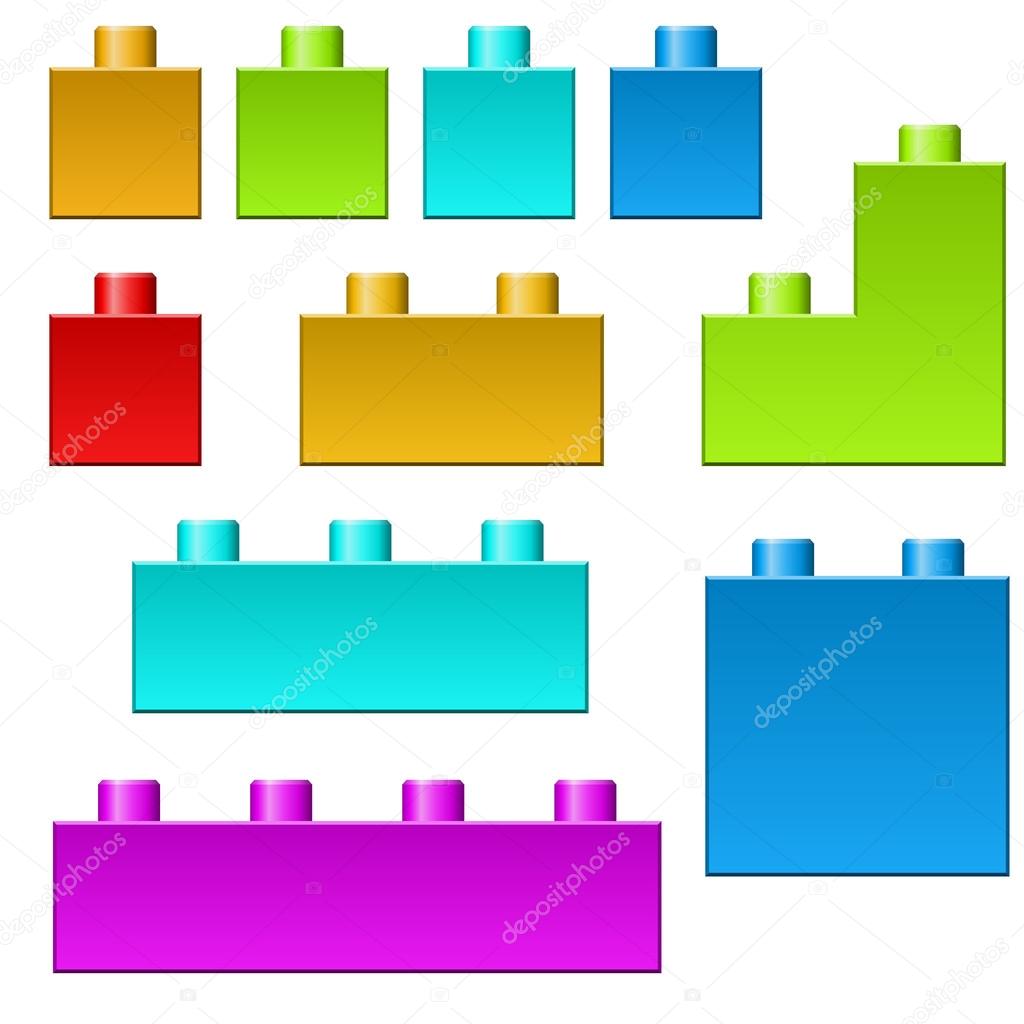 Color vector connects template isolated in white background.