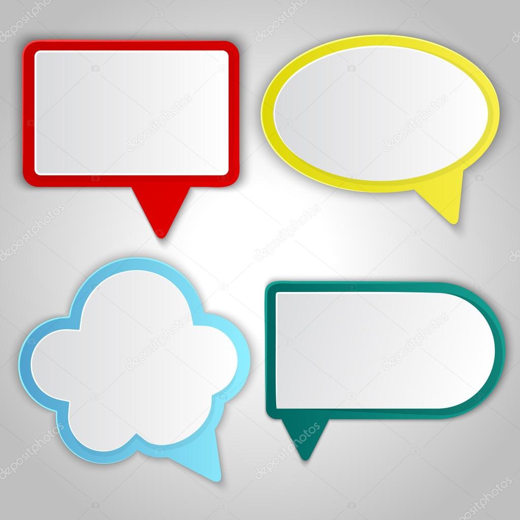 Abstract colorful speech balloons banners