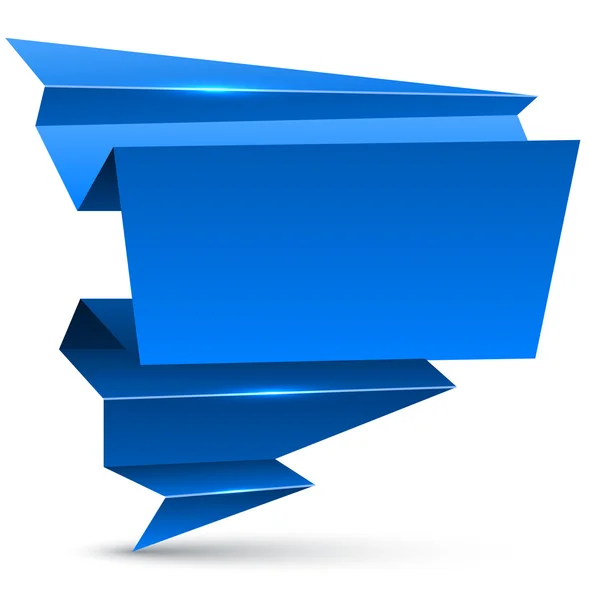 Abstraktní modré zimní origami nápisu izolovaných na bílém pozadí — Stockový vektor
