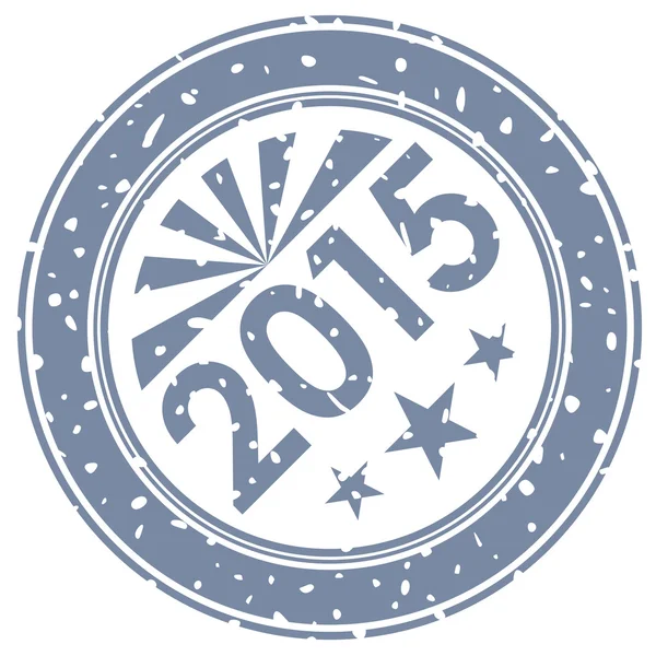 2015 nuovo anno Stampa timbro inchiostro isolato su sfondo bianco . — Vettoriale Stock