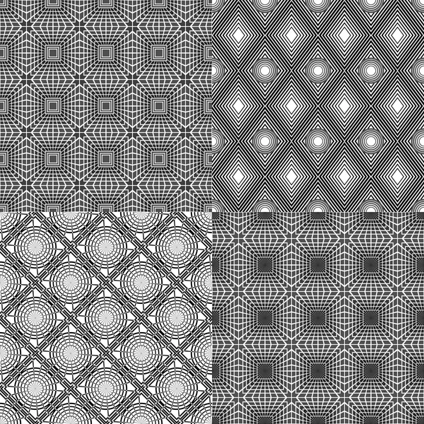 Conjunto de 4 patrones de vectores geométricos sin costura . — Archivo Imágenes Vectoriales
