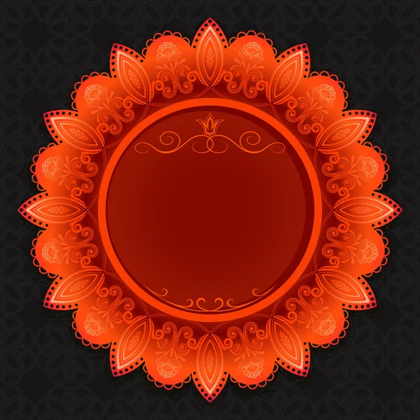 Diseño de marco floral rojo vintage con espacio de copia . — Vector de stock