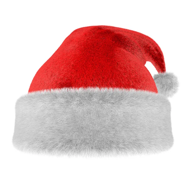 Cappello di pelliccia di Natale isolato su sfondo bianco . — Foto Stock