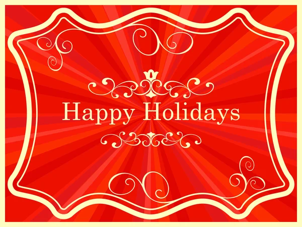 Mutlu tatiller vintage kartı ile süslü çerçeve vektör şablonu.