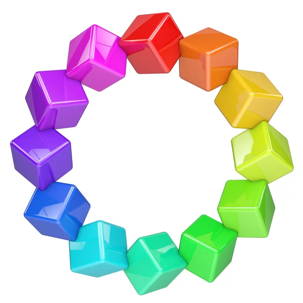 Abstract colorful cubes ring — Stock Photo, Image