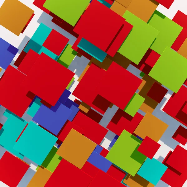 Abstract kleurrijke vierkantjes 3D-achtergrond. — Stockfoto