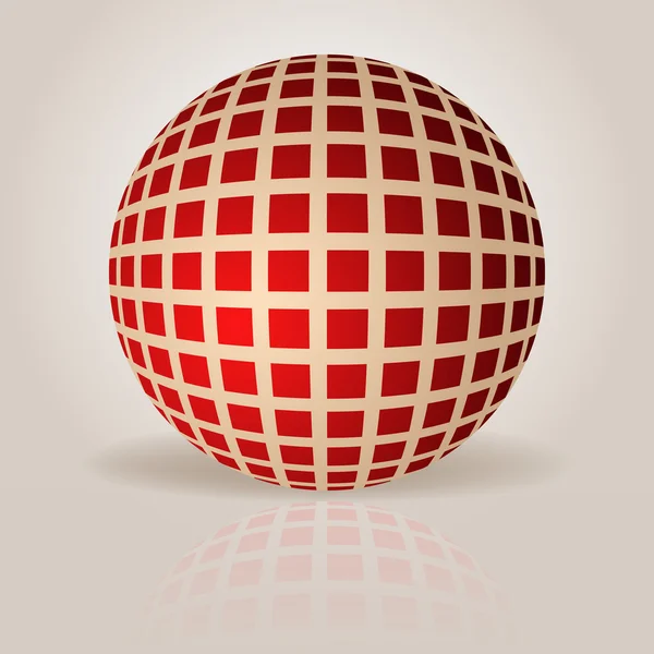 Abstract sphere with grid pattern vector illustration. — Stock Vector