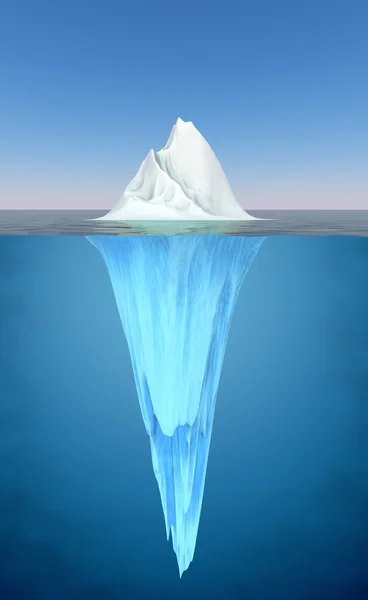 Góra lodowa pływających w wodzie realistyczne ilustracja. — Zdjęcie stockowe
