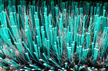 Süpürme makinesi arkaplanının temizlik fırçasının yakın plan görüntüsü 