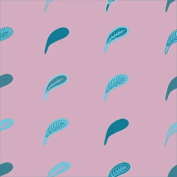 シンプルな幾何学的な手描きの羽パターン ピンク色のシームレス羽模様 — ストックベクタ