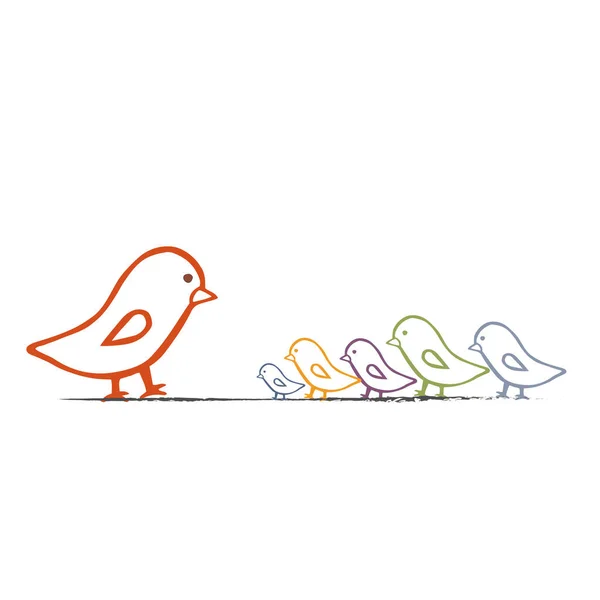 Кілька Простих Контурів Птахів Зроблених Векторі — стоковий вектор