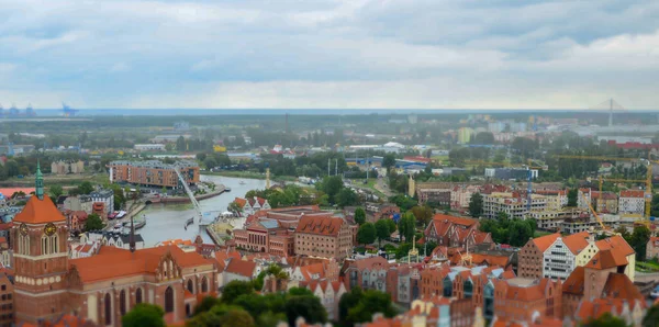 Město Gdaňsk Polsku Letecký Výhled Staré Město Pohled — Stock fotografie