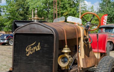 WROCLAW, POLAND - 11 Ağustos 2019: ABD arabaları eski Ford otomobil, model T..