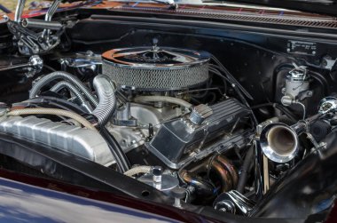 WROCLAW, POLAND - 11 Ağustos 2019: ABD arabaları Chevrolet Impala detayları