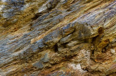 Sarı kaya dağı arka planı. Polonya 'da Kaya Duvarı Renkli Göller yakınında.