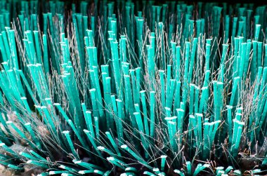 Süpürme makinesi arkaplanının temizlik fırçasının yakın plan görüntüsü 