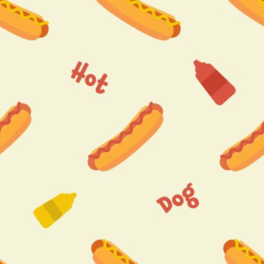 Ulusal Sosisli Günü farklı sosisli sandviçlerle kusursuz bir şablon. 