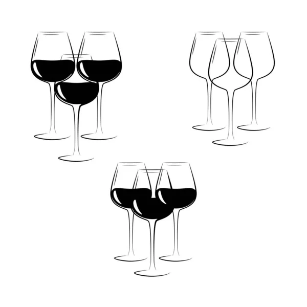 Bicchieri Vino Simbolo Bicchieri Vino — Vettoriale Stock