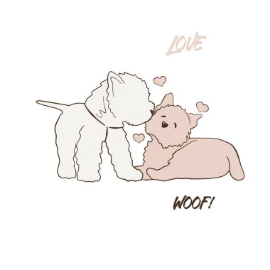 Köpekler vektör illüstrasyonunu severler