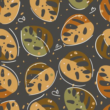 Kusursuz sonbahar yaprakları. Düş! Düz konsept vektör çizimi, el çizimi. Sonbahar renkleri